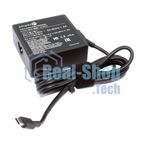 Блок питания (сетевой адаптер) Amperin 5V 3A - 20V 5A 100W Type-C, квадратный корпус