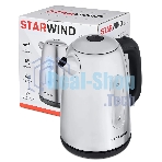 Чайник электрический Starwind SKS3210 1.7 л, 2200 Вт, серебристый (корпус: металл)