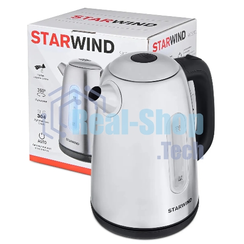 Чайник электрический Starwind SKS3210 1.7 л, 2200 Вт, серебристый (корпус: металл)