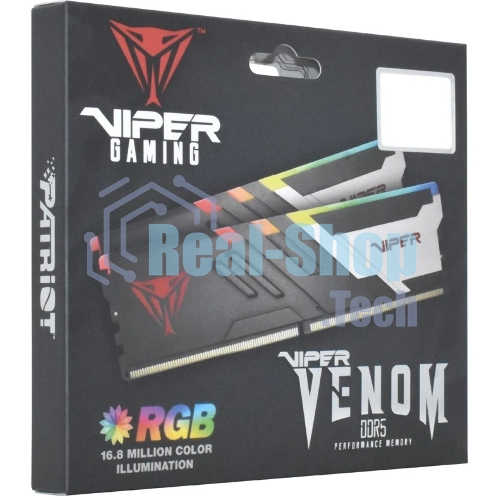 Оперативная память Patriot Viper Venom, DDR5, 48Gb (2x24 Gb), 6000 MHz, CL30, DIMM, радиатор, RGb, черный