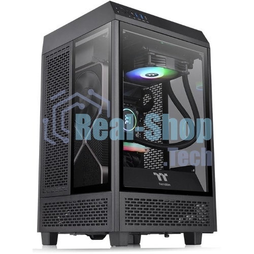 Компьютерный корпус Thermaltake The Tower 100 черный без БП ATX 2x120мм 2xUSB 3.0 1xUSB3.1 audio bott PSU