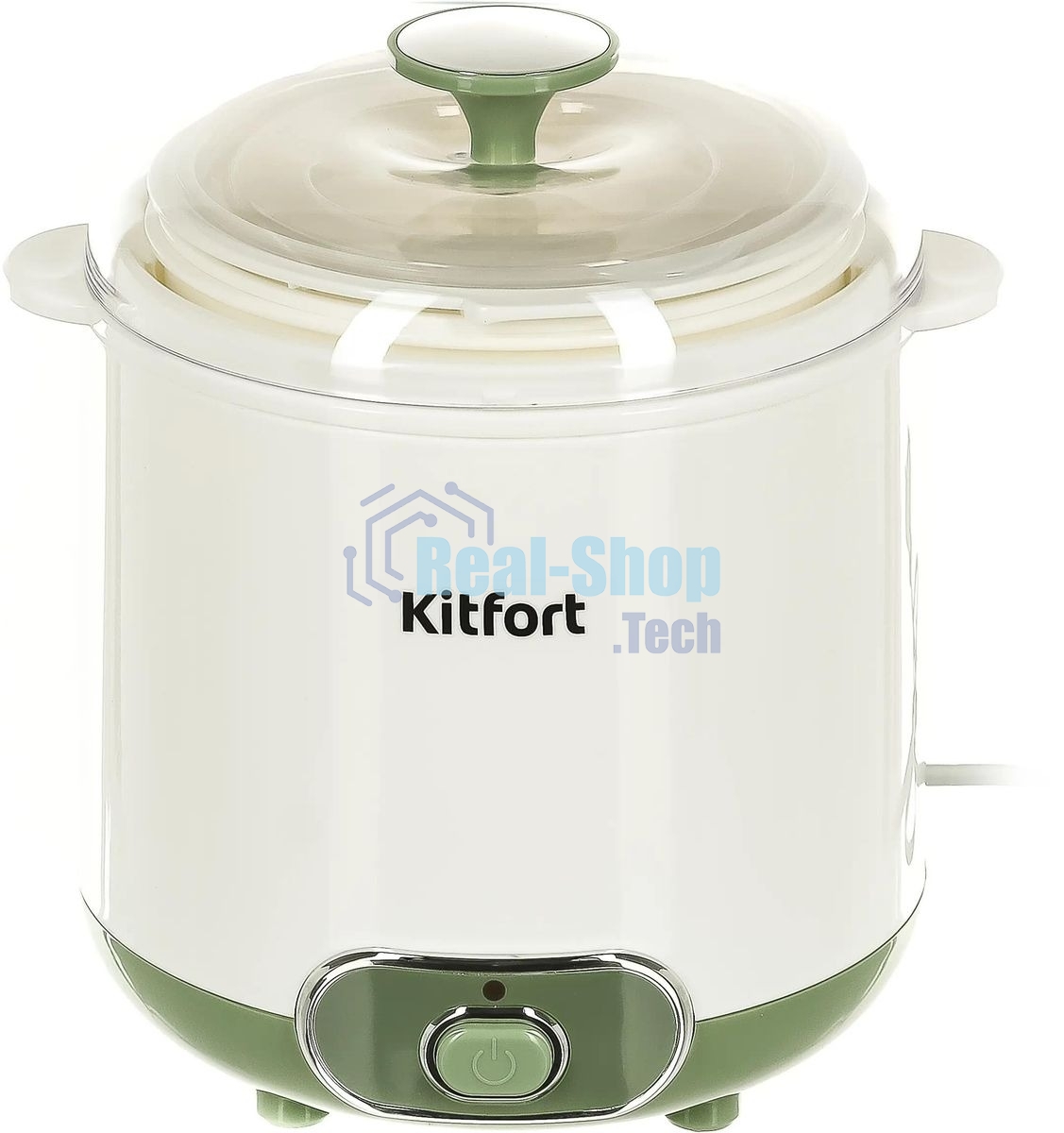 Йогуртница Kitfort KT-2005 20Вт 1б. 1500 мл белый/зеленый