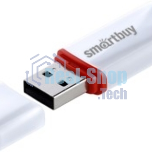 Флешка USB Smartbuy Crown white (SB4GbCRW-W), 4Gb, USB 2.0, R/W 15/5, белый/красный