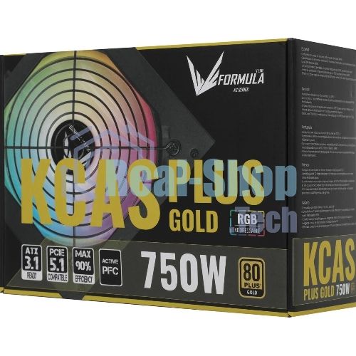 Блок питания Aerocool/Formula KCAS PLUS GOLD 750W (750W, ATX v2.4, APFC, Fan ARGB 12cm, 80+ Gold, Retail)