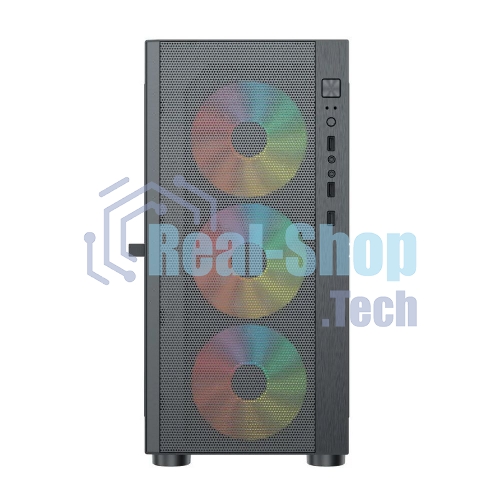Компьютерный корпус ACD Citadel 104 ATX, черный, USB 3.0x1+USB 2.0x2+HD audio,3x12см F1 ARGb fans at front(Slave fans),1x12см F1 ARGb fan at rear (Master fan)