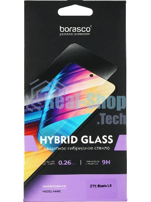 Защитное стекло для экрана BoraSCO Hybrid Glass для ZTE Blade L9 антиблик, 60 х 130 мм, 2.5D, прозрачный