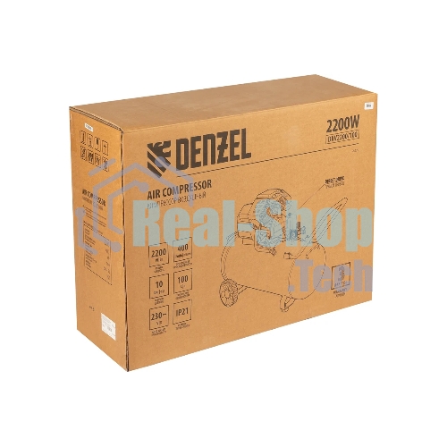 Компрессор воздушный Denzel DKV2200/100,Х-PRO (58079) 2.2 кВт, 400 л/мин, 100л