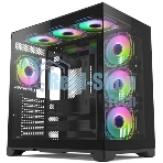 Компьютерный корпус Forza FZ-G42A Seaview TG ATX Case, black, w/o psu, Tempered glass front panel, 1x3,5