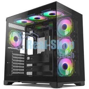 Компьютерный корпус Forza FZ-G42A Seaview TG ATX Case, black, w/o psu, Tempered glass front panel, 1x3,5