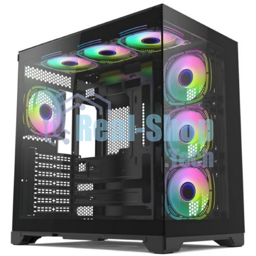 Компьютерный корпус Forza FZ-G42A Seaview TG ATX Case, black, w/o psu, Tempered glass front panel, 1x3,5