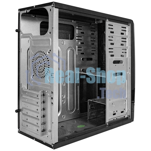 Компьютерный корпус Miditower ExeGate CP-604-UNS350 (ATX, БП UNS350 с вент. 12см, 2*USB, аудио, черный)