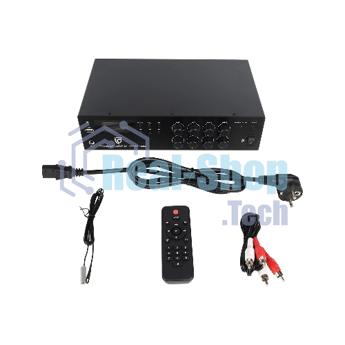 Микшер-усилитель Intrend ITMXAMP-60MT MP3, FM тюнер, USB, Bluetooth, 2хMic/3хLine входы, 1хLine выход,60 Вт, 4/8Ом/100V, IR-пульт в комплекте