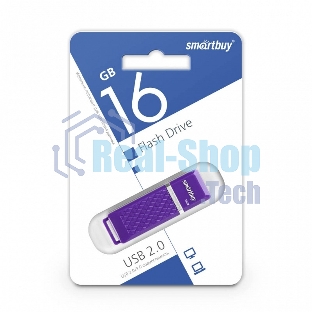 Флешка USB Smartbuy Quartz Violet (SB16 GbQZ-V), 16Gb, USB 2.0, R/W 25/15, фиолетовый