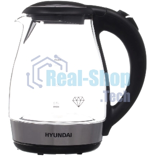 Чайник электрический Hyundai HYK-G2030 1.7 л, 2200 Вт, черный (корпус: стекло)