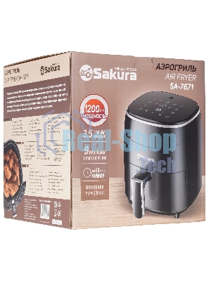 Аэрогриль Sakura SA-7671 черный, 1200 Вт, 3.5 л, сенсор, 9 программ