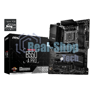 Материнская плата MSI B550-A PRO, AM4, AMD B550, 4xDDR4, 6xSATA, 2xM.2, 1xPCI-E 4.0 x16, 1xPCI-E 3.0 x16, 2xPCI-E x1, 1xHDMI, 1xDP, 1x 1Gb LAN, 4xUSB-A 2.0, 2xUSB-A 3.2 Gen 1, 1xUSB-A 3.2 Gen 2, 1xUSB-C 3.2 Gen 2, 6x3.5 мм, 7.1, ATX