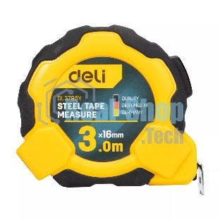 Рулетка Deli DL3795 3мx16мм, Автостоп, ударопрочный корпус, метрическая