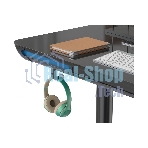Стол компьютерный Cactus CS-EGD-BK-LED столешница закаленное стекло, черный, каркас черный