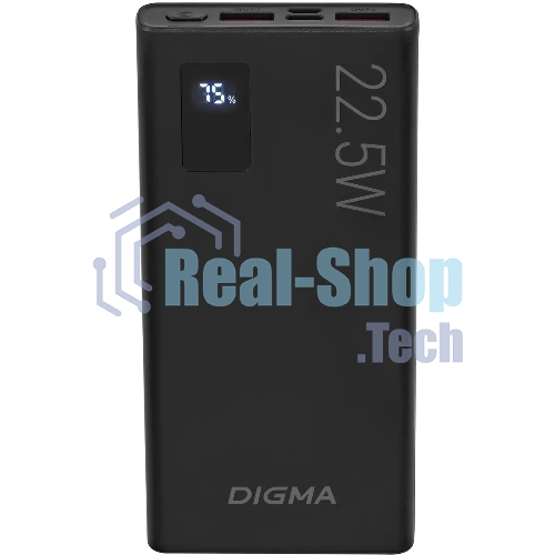Портативный аккумулятор Digma DGPF10A 10000mAh QC3.0/PD3.0 22.5W 5A 2xUSB-A/USB-C черный