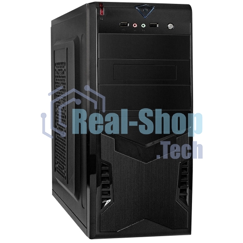 Компьютерный корпус Miditower ExeGate CP-604-UNS350 (ATX, БП UNS350 с вент. 12см, 2*USB, аудио, черный)
