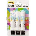Клей-карандаш Silwerhof Daily 15гр ПВП блистер (упаковка:3шт)