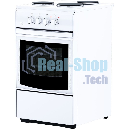 Плита электрическая Flama AE 1304 W белый, конфорок 3 шт, духовка 50 л, 50 см x 85 см x 60 см