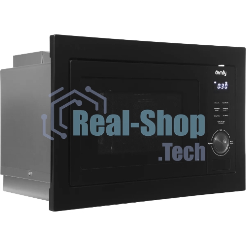 Встраиваемая микроволновая печь Domfy DM2540BW BG черный, 25 л, 900 Вт, переключатели - поворотный механизм/кнопки