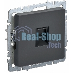 Розетка компьютерная IEK BRITE РК10-БрГ RJ45 кат.5E графит