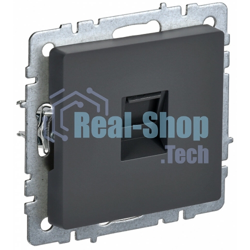 Розетка компьютерная IEK BRITE РК10-БрГ RJ45 кат.5E графит