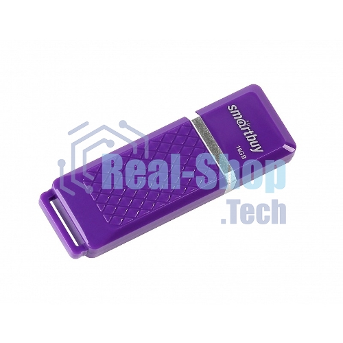 Флешка USB Smartbuy Quartz Violet (SB16 GbQZ-V), 16Gb, USB 2.0, R/W 25/15, фиолетовый