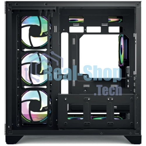 Компьютерный корпус Forza Forza FZ-G42B Seaview TG ATX Case, black, w/o psu, Curved Tempered glass front panel, 1x3,5