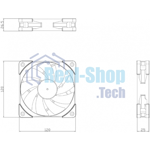 Кулер для корпуса Thermalright TL-C12RW-S V2 Reverse (120x120x25mm, 4-pin PWM, ARGB, 58CFM, 25.6dBA, 1500RPM, White)