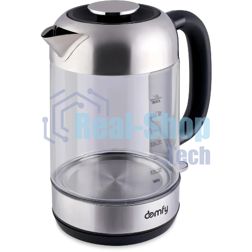 Чайник электрический Domfy DSM-EK401 1.8л. 2200Вт черный/прозрачный (корпус: стекло)