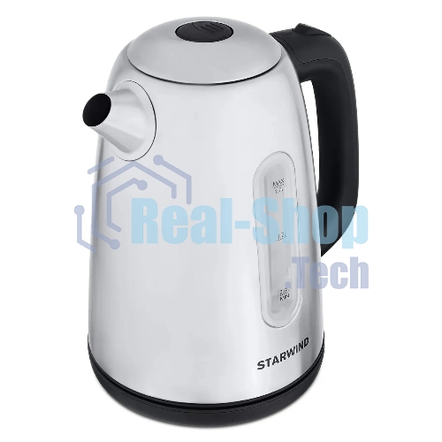 Чайник электрический Starwind SKS3210 1.7 л, 2200 Вт, серебристый (корпус: металл)