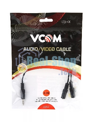 Кабель-адаптер 3.5ST(M)/2*3.5 ST(F), 0.2метра VCOM CV203
