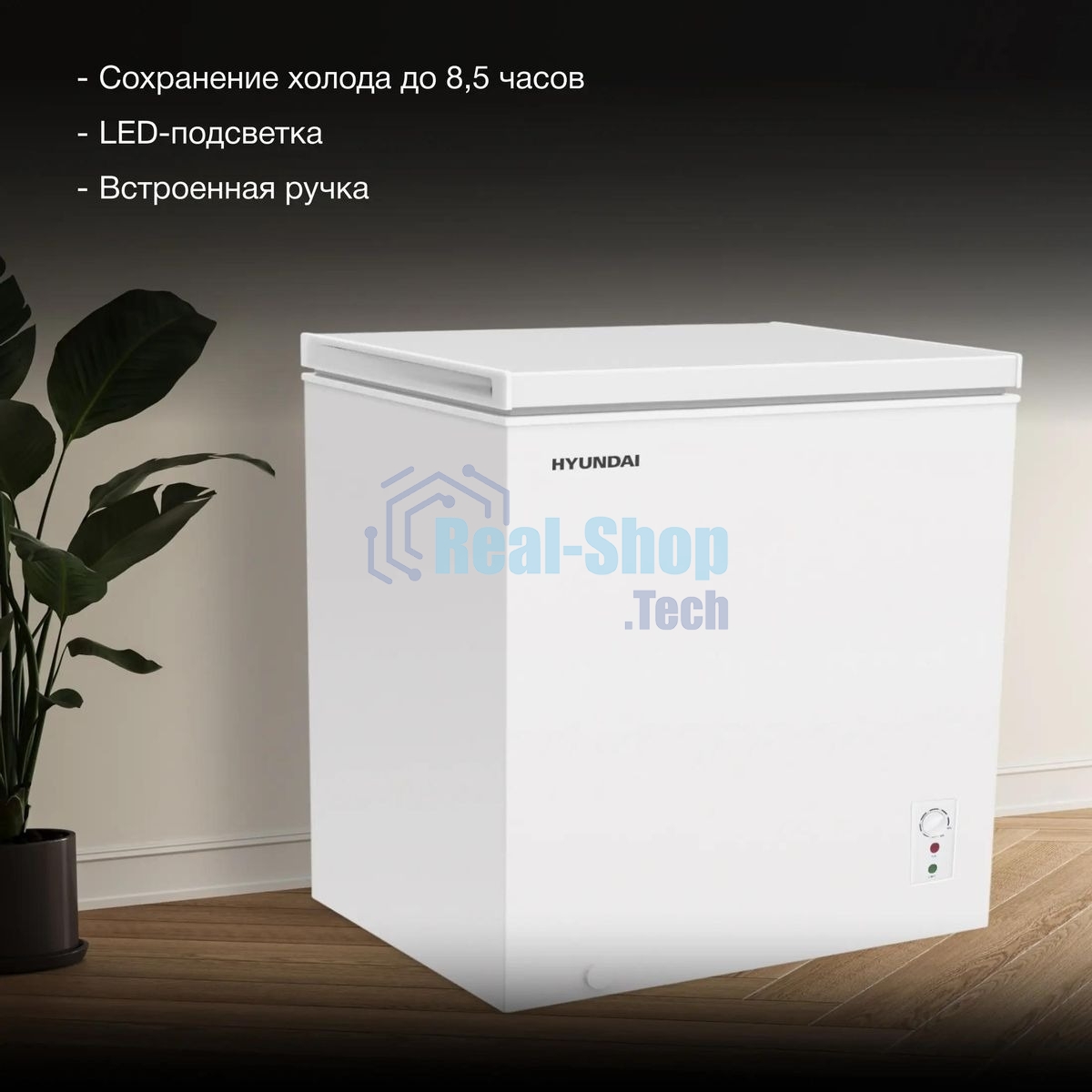 Морозильный ларь Hyundai CH20081 белый, 200л