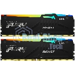 Оперативная память Kingston Fury BeastRGB, DDR5, 64GB (2x32GB), 5600 MHz, CL40, с радиатором, RGB, черный