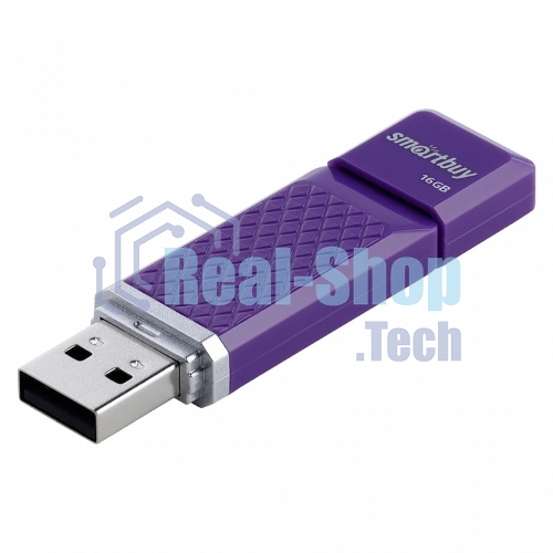 Флешка USB Smartbuy Quartz Violet (SB16 GbQZ-V), 16Gb, USB 2.0, R/W 25/15, фиолетовый
