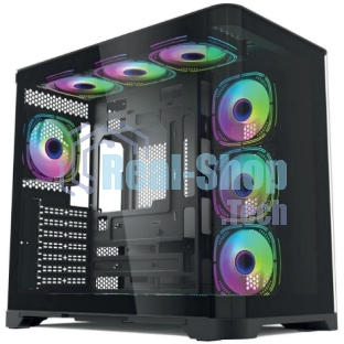 Компьютерный корпус Forza Forza FZ-G42B Seaview TG ATX Case, black, w/o psu, Curved Tempered glass front panel, 1x3,5