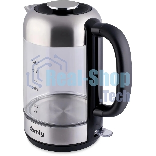 Чайник электрический Domfy DSM-EK401 1.8л. 2200Вт черный/прозрачный (корпус: стекло)