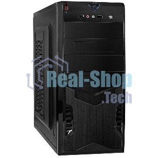 Компьютерный корпус Miditower ExeGate CP-604-UNS400 (ATX, БП UNS400 с вент. 12см, 2*USB, аудио, черный)