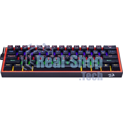 Клавиатура Redragon Fizz проводная, USB Type-A, чёрный/красный