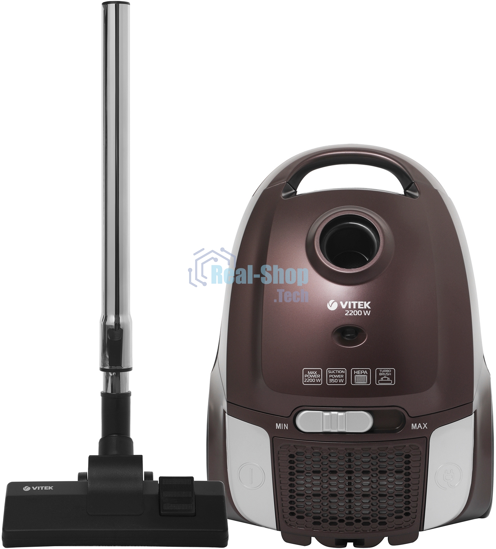 Пылесос Vitek VT-8138 коричневый/черный, 350/2200 Вт, уборка сухая, пылесборник мешок 2 л