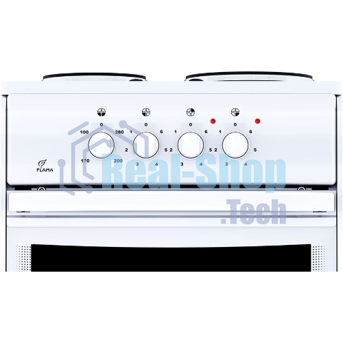 Плита электрическая Flama AE 1304 W белый, конфорок 3 шт, духовка 50 л, 50 см x 85 см x 60 см