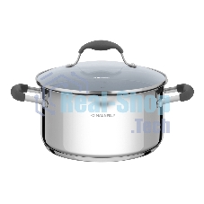 Кастрюля Maunfeld LAURA MCS56S08GR из нержавеющей стали со стеклянной крышкой, 24 см, 5,6 л.