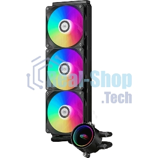 Система жидкостного охлаждения PcCooler DA360 BK ARGb Soc-AM5/AM4/1200/1700/1851 черный 4-pin Al 300W Ret (DA360-BKAWXX-GL)