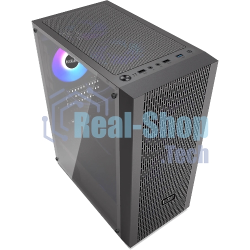 Корпус без блока питания PCCOOLER MA100 MESH BK, Mesh Mid Tower, черный, TG, 0.4 SPCC, 3x120мм ARGb ATX, mATX, mITX 160/310/180мм 2x2.5