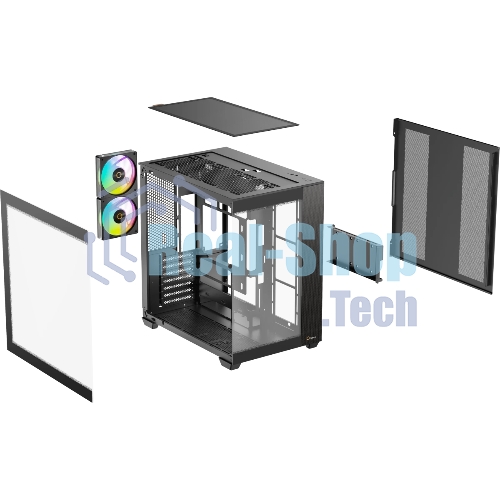 Корпус Ocypus Delta C74 ARGB Black, Midi-Tower, чёрный, 2 x 120 мм