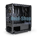 Компьютерный корпус Minitower ExeGate EX294384RUS Mistery R2 (mATX, без БП, 2*USB+1*USB 3.0, аудио, черный, 1 вент. 12см с RGb подсветкой и полоса на передней панели, боковая панель - закаленное стекло)