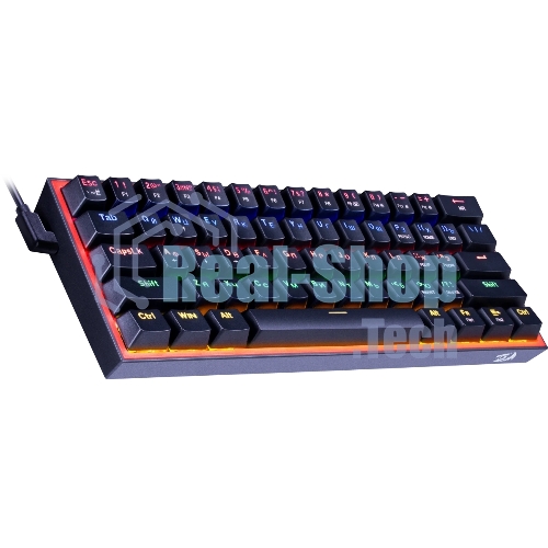 Клавиатура Redragon Fizz проводная, USB Type-A, чёрный/красный